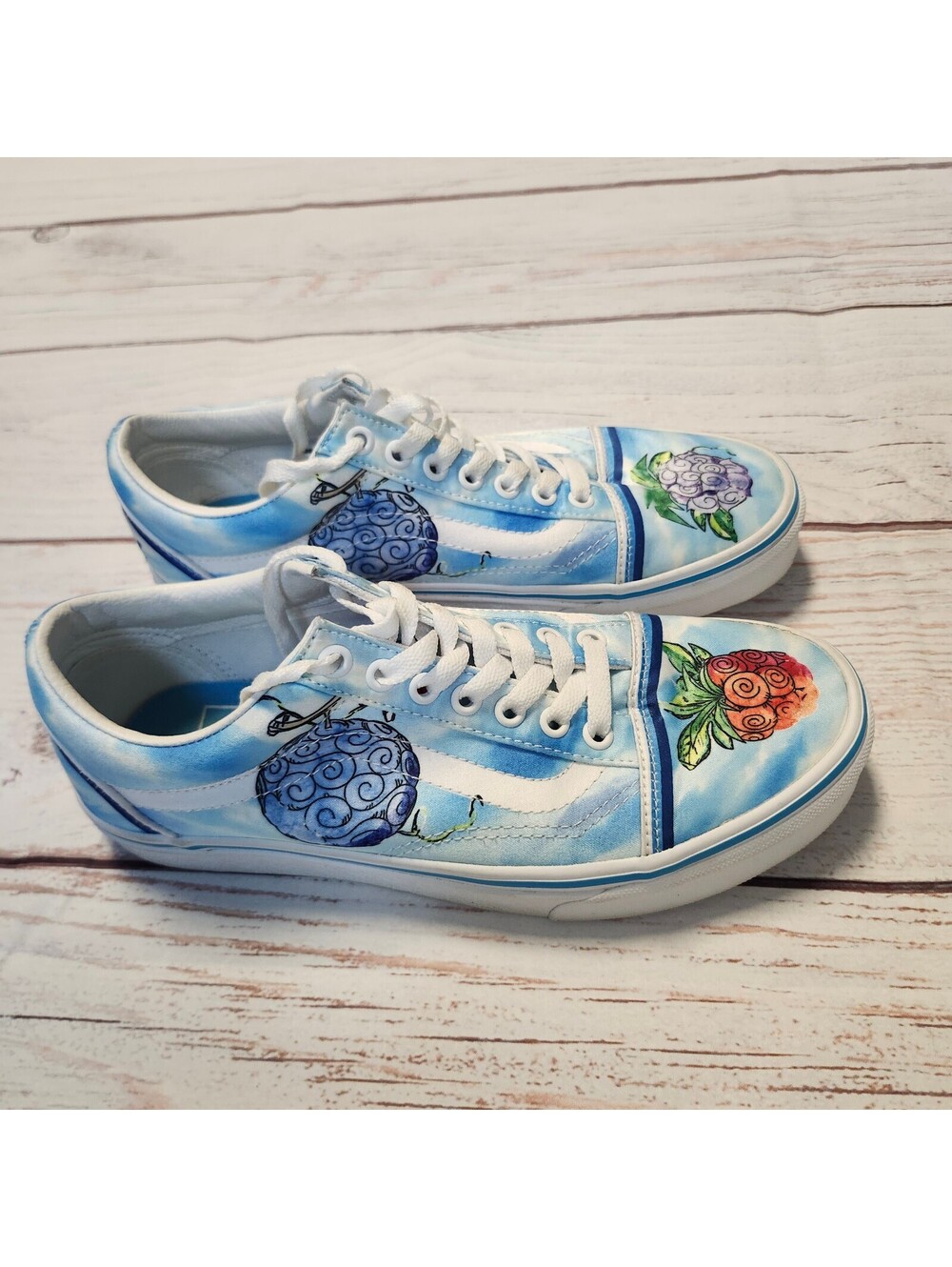 Vans X Devil Fruit Custom Painted Sneakers Size 9 Women